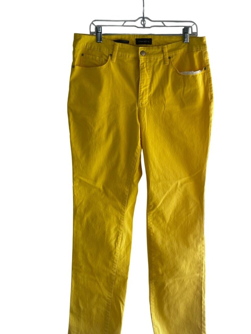 Charter Club Lexington Size 14 Cotton Blend  Straight Yellow Jeans Womens